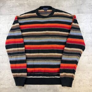 Daniel Cremieux Collection Mens XL Cotton Striped Crewneck Sweater Multicolor